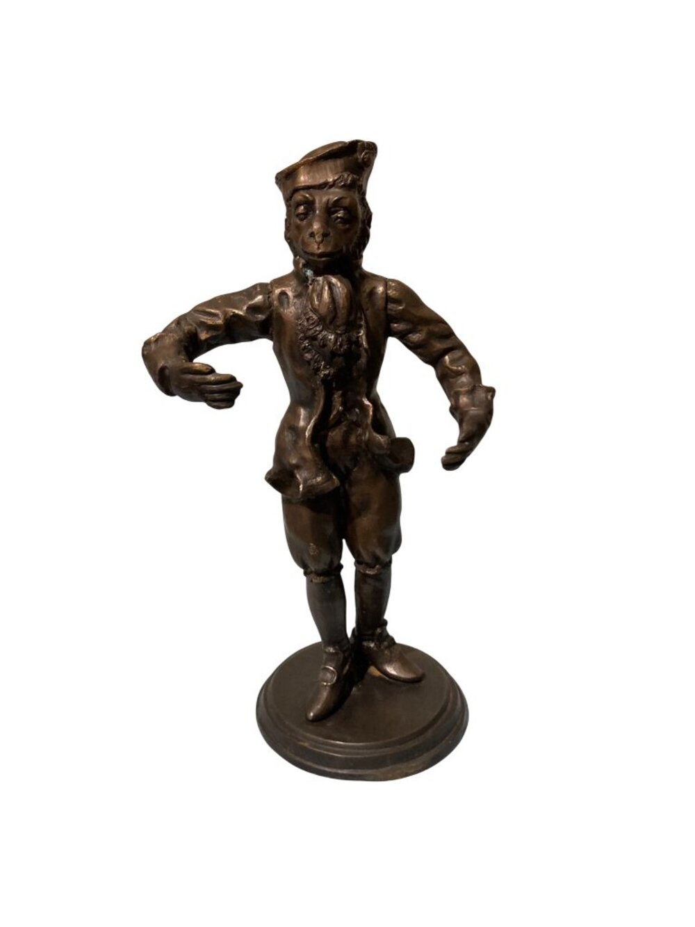 Vintage Bronze Monkey Sculpture In Baroque Rococo Louis XV Style Clothing